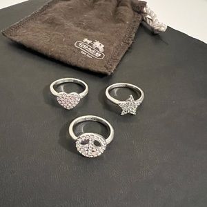 Coach stackable rings set of three- size 7